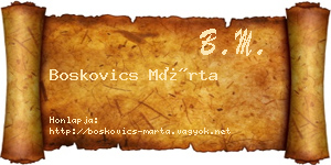 Boskovics Márta névjegykártya