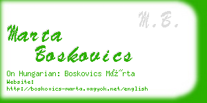 marta boskovics business card